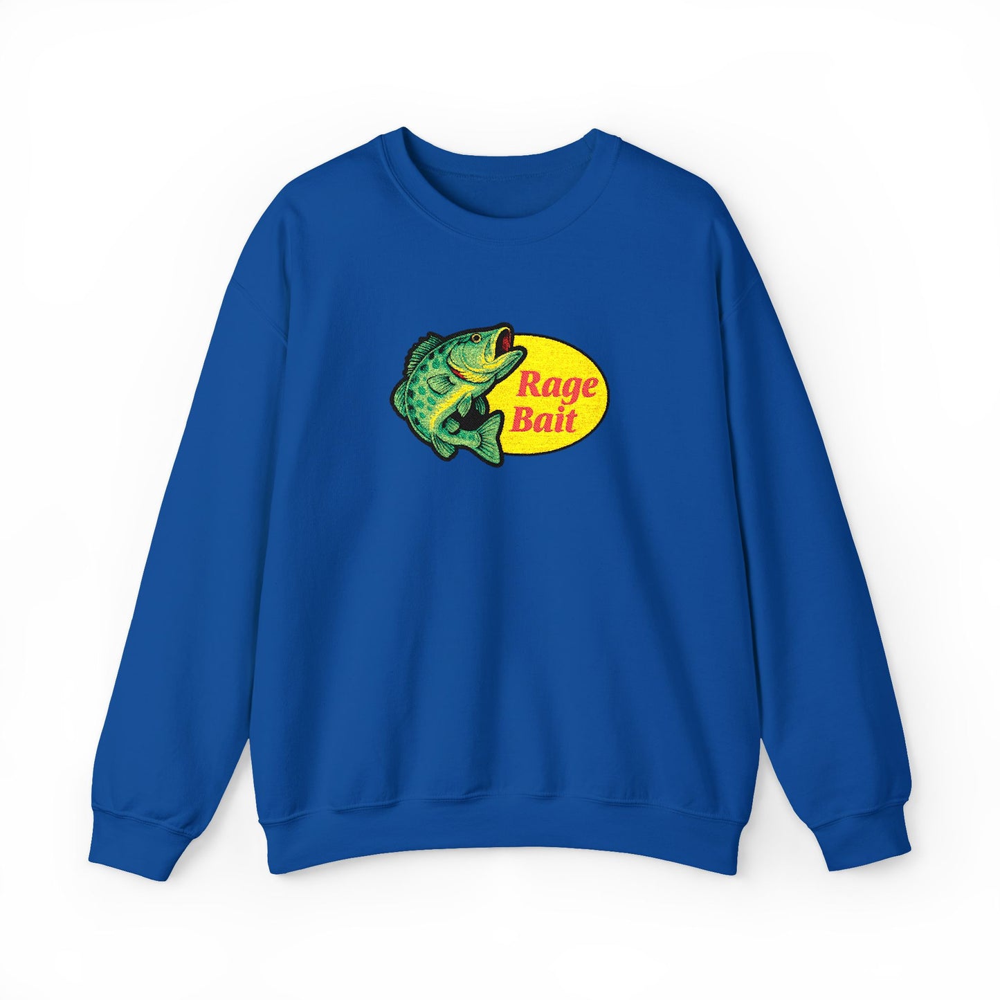 Fishing Sweatshirt — "Rage Bait" Bass Graphic Crewneck