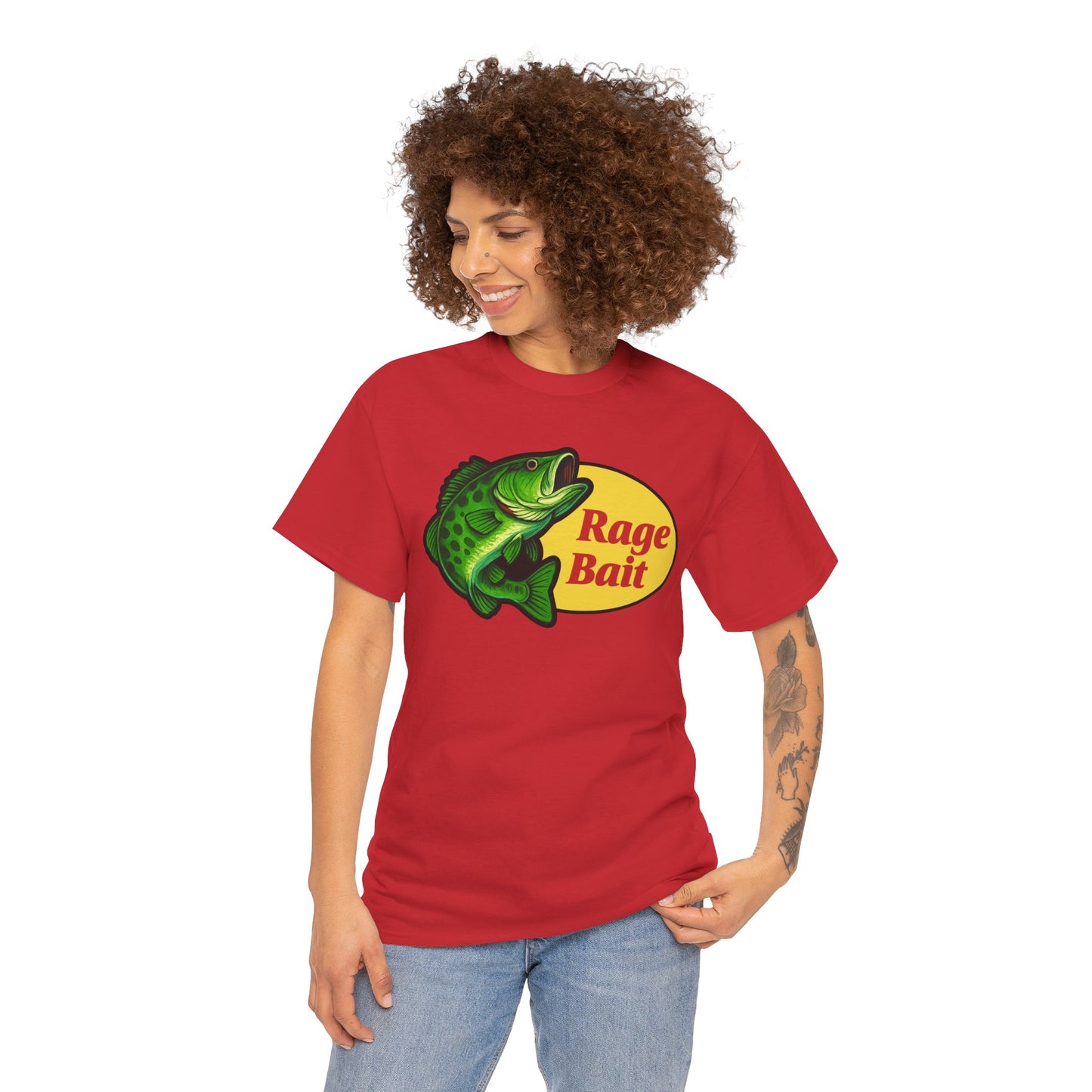 Fishing Shirt — "Rage Bait" Bass Graphic Crewneck