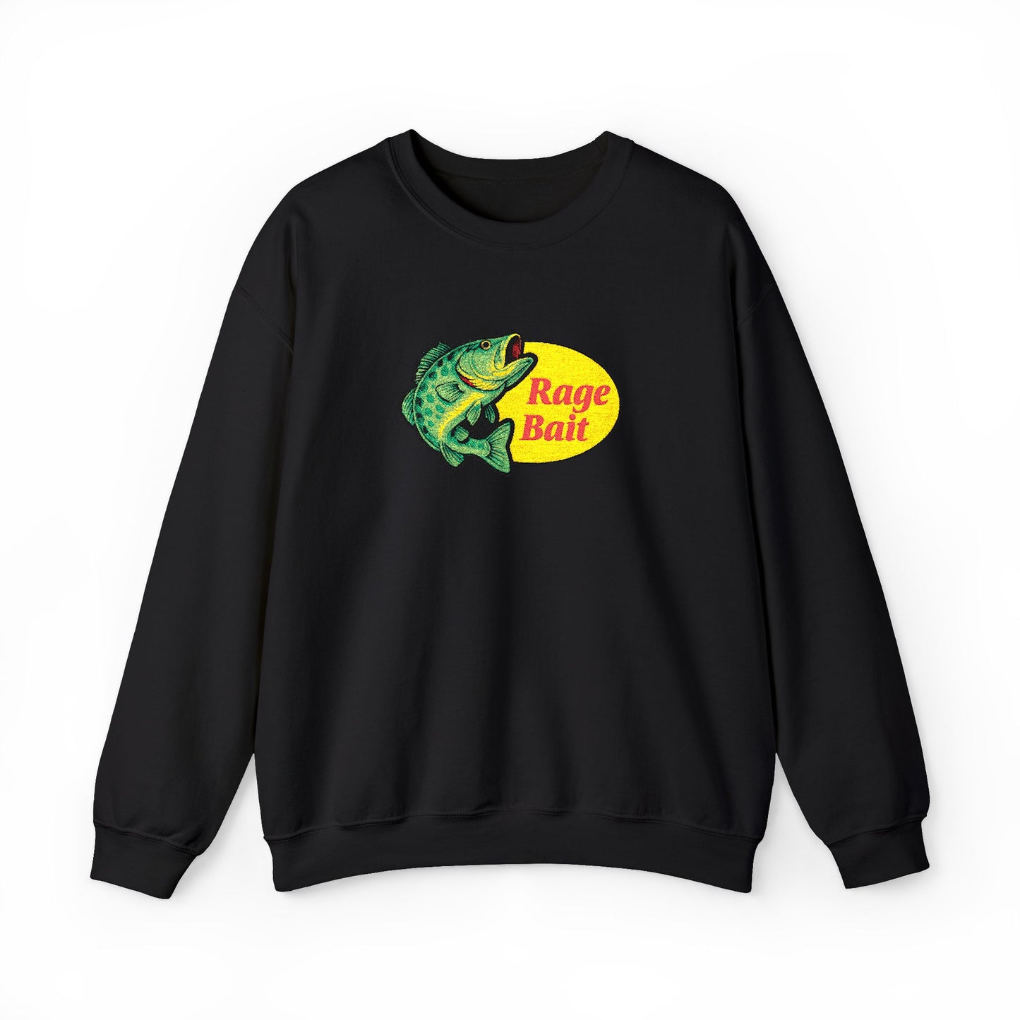 Fishing Sweatshirt — "Rage Bait" Bass Graphic Crewneck