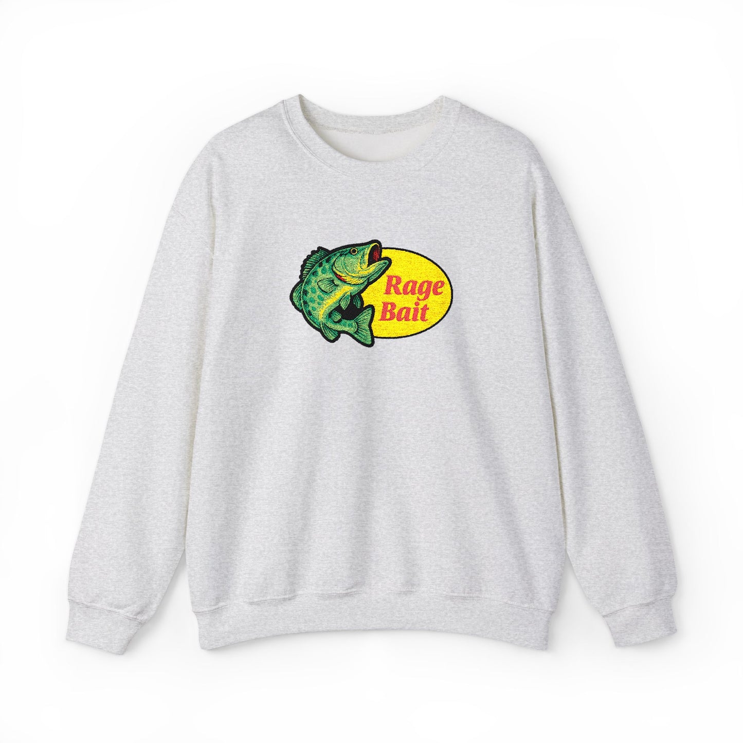 Fishing Sweatshirt — "Rage Bait" Bass Graphic Crewneck