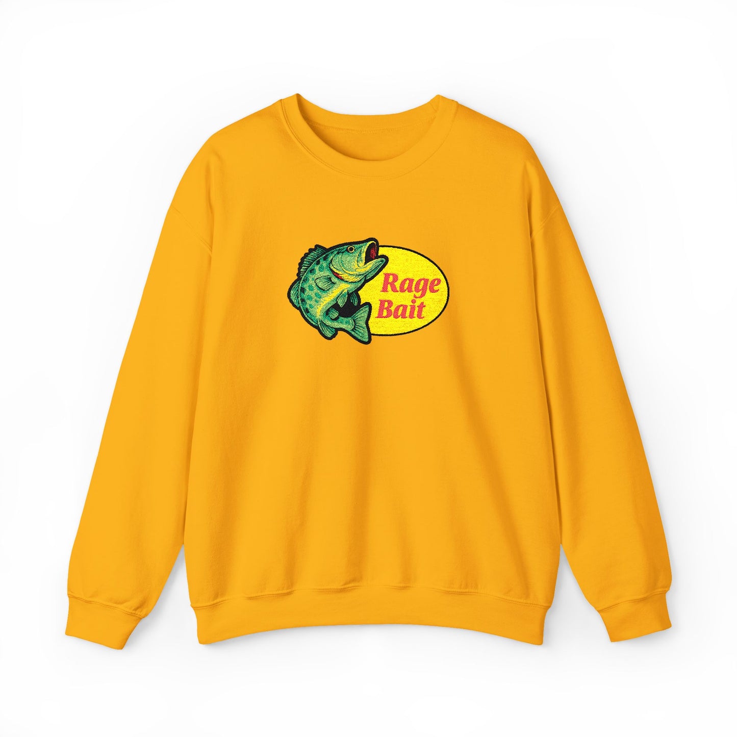 Fishing Sweatshirt — "Rage Bait" Bass Graphic Crewneck
