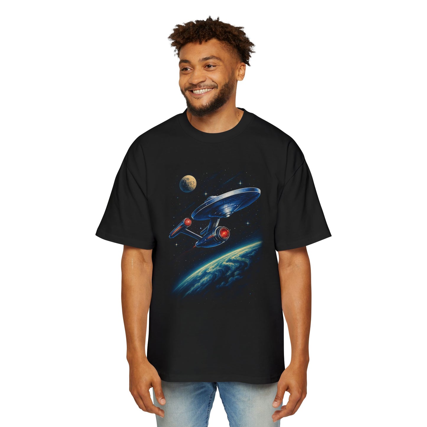 Space Cruiser Graphic Tee — Vintage Sci‑Fi Starship Design