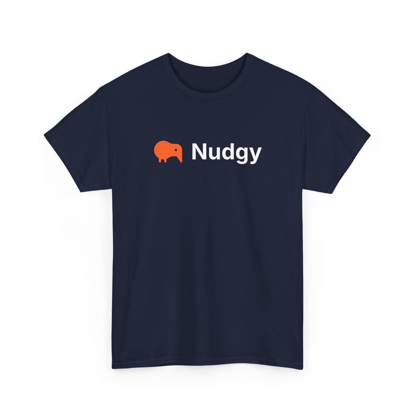 Nudgy Logo T‑Shirt — Minimalist Orange Elephant Graphic Tee