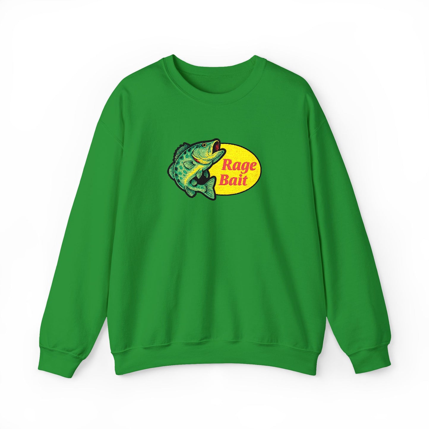 Fishing Sweatshirt — "Rage Bait" Bass Graphic Crewneck