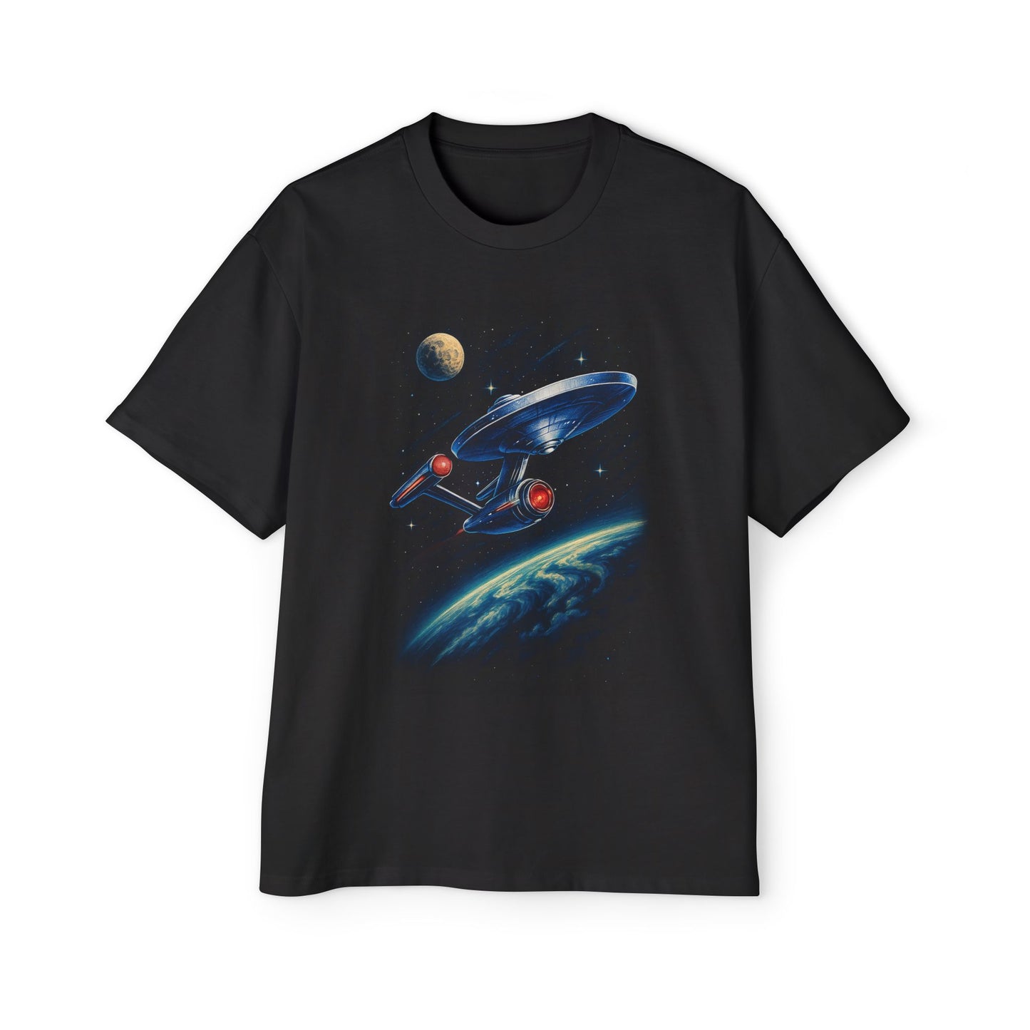 Space Cruiser Graphic Tee — Vintage Sci‑Fi Starship Design