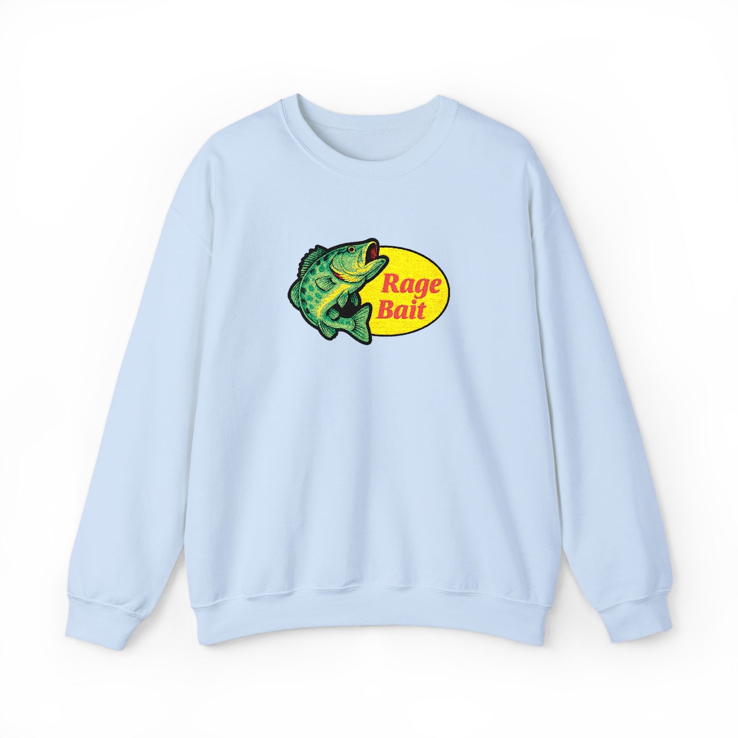 Fishing Sweatshirt — "Rage Bait" Bass Graphic Crewneck