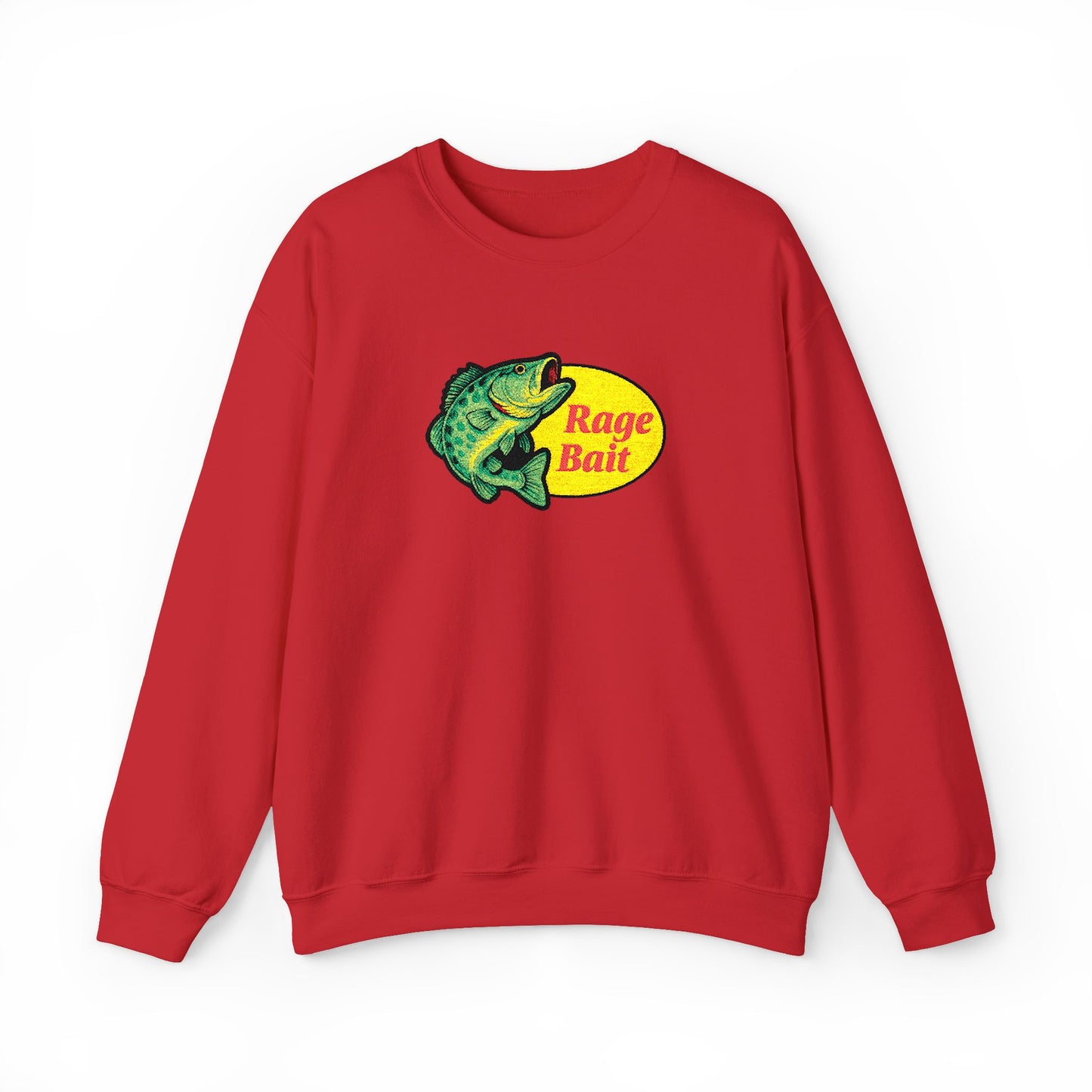 Fishing Sweatshirt — "Rage Bait" Bass Graphic Crewneck