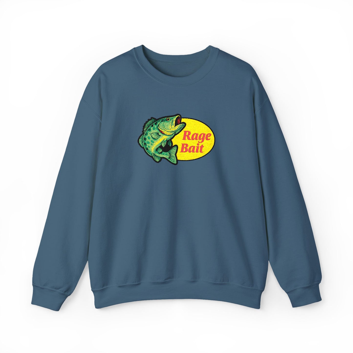 Fishing Sweatshirt — "Rage Bait" Bass Graphic Crewneck
