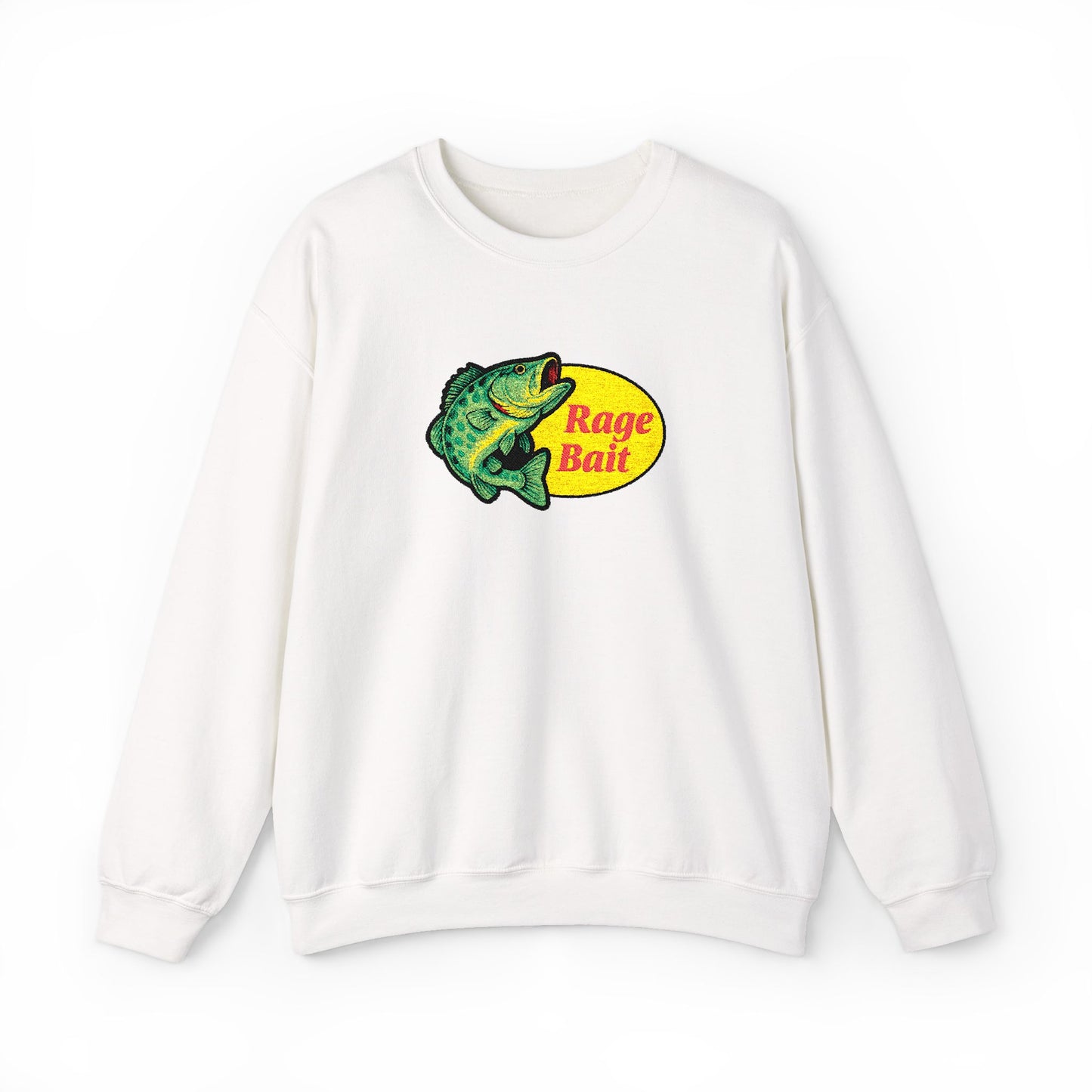 Fishing Sweatshirt — "Rage Bait" Bass Graphic Crewneck